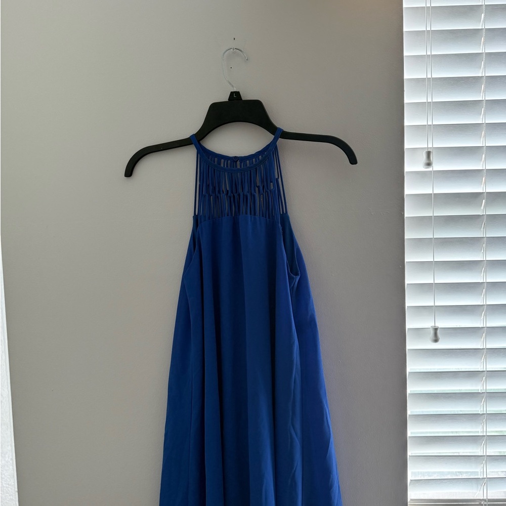 lulus blue halter detail dress